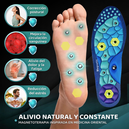 Plantillas magnéticas con soporte de arco y puntos de masaje