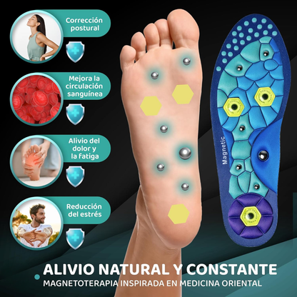 Plantillas magnéticas con soporte de arco y puntos de masaje