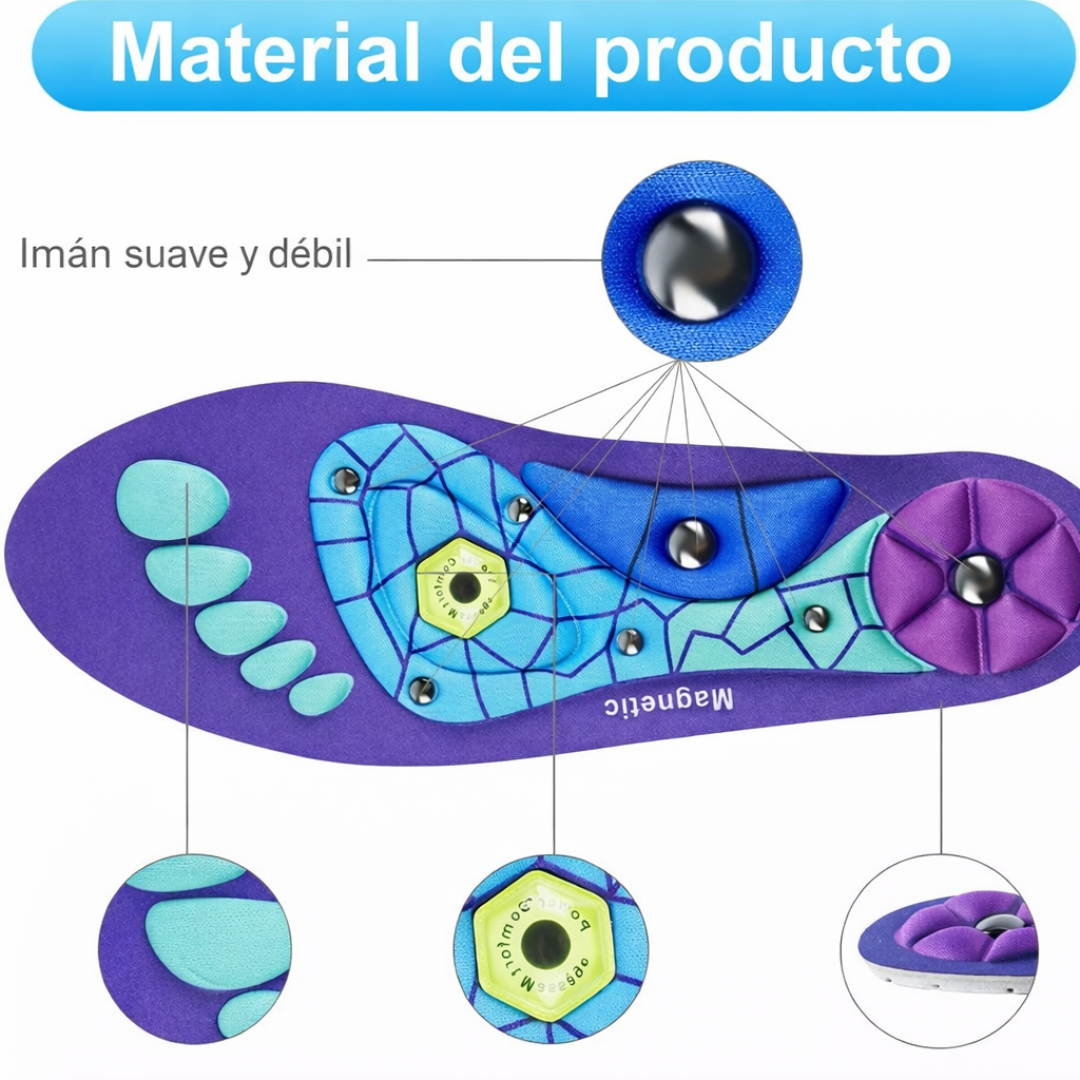 Plantillas magnéticas con soporte de arco y puntos de masaje
