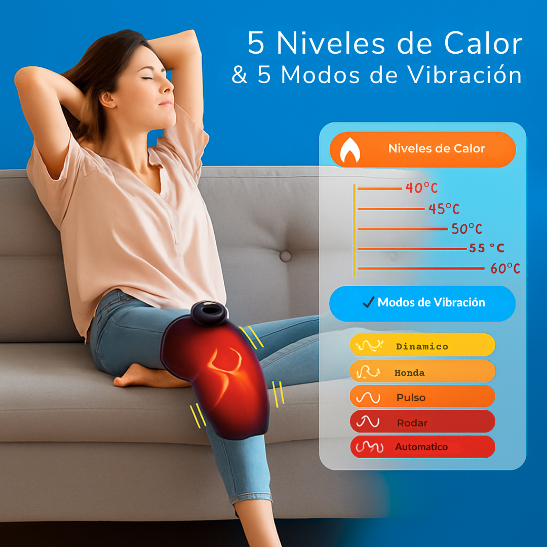 Masajeador FlexSalud Pro 3 en 1 con calor infrarrojo inteligente y 5 niveles